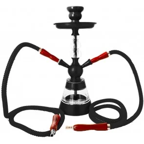 Shisha-zlx-066-black-30cm-1-hose  Waterpijp Ragga-medium-hookah-black-2-hoses 63577