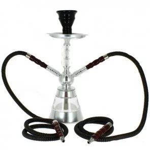 Shisha-zlx-066-black-30cm-1-hose  Waterpijp Ragga-medium-hookah-chrome-2-hoses 63580