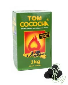 Tom Cococha - Hexagon Sticks (1kg)  Tom Cococha &#8211; Hexagon Sticks (1kg) tom cococha hexagon natuurkooltjes waterpijp kolen 1kg