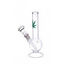 Leaf Small Glass Bong On Foot 18 Cm  Leaf Small Glass Bong On Foot 18 Cm afbeelding503199