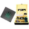 BLACK PAINTED BOX SET 16 x 16 x 4cm